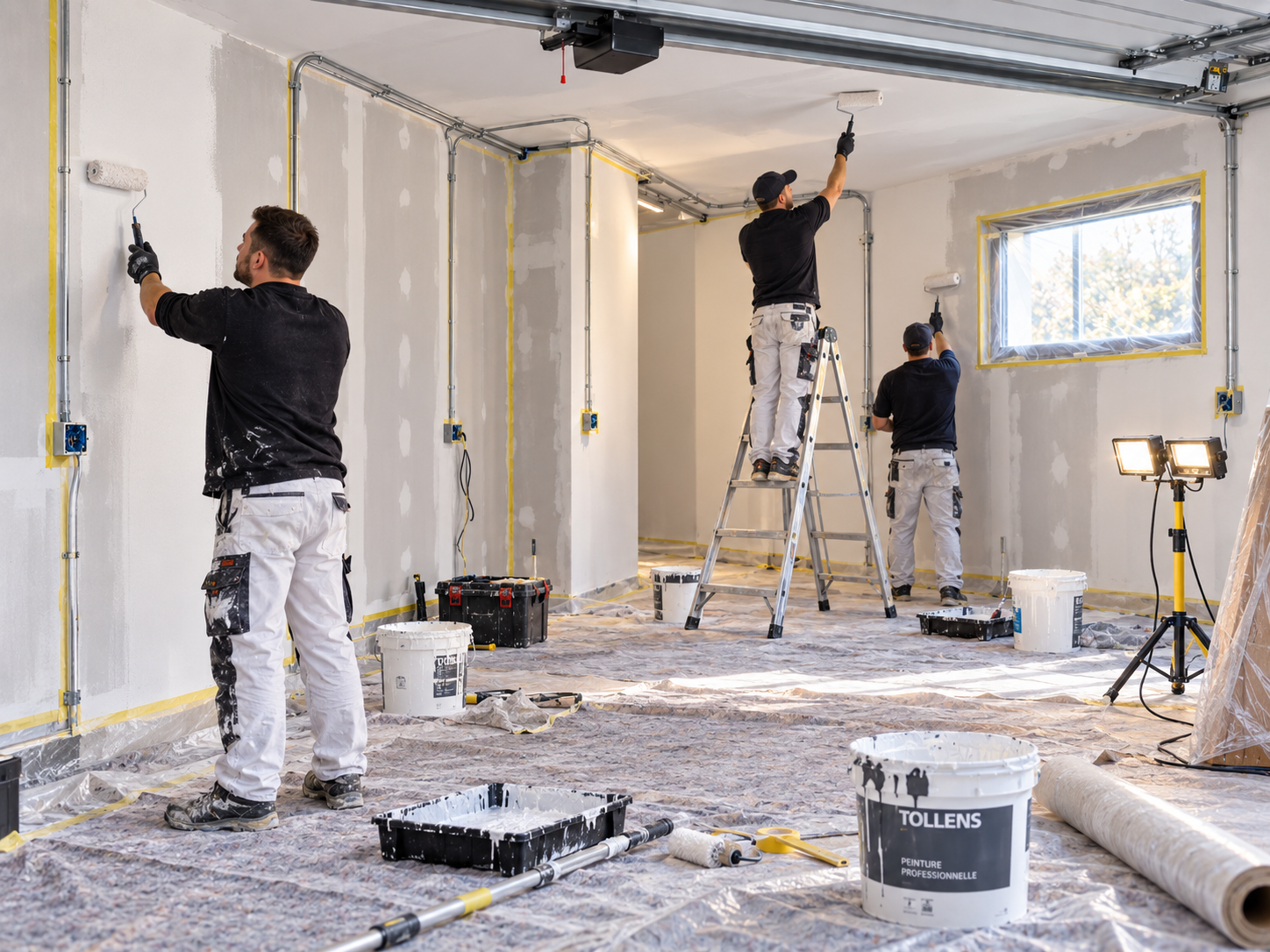 Réalisation du second œuvre et suivi du chantier d’un garage.